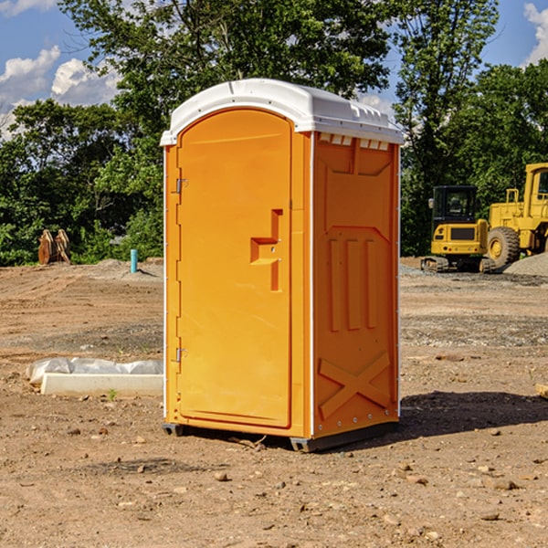 how often are the portable restrooms cleaned and serviced during a rental period in Denison IL